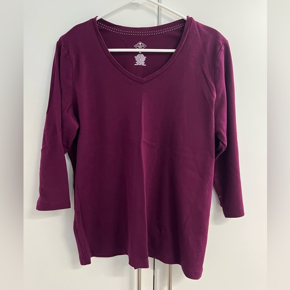 St. John's Bay Tops - St. John's Bay Deep Purple Long Sleeve Top Sz XL